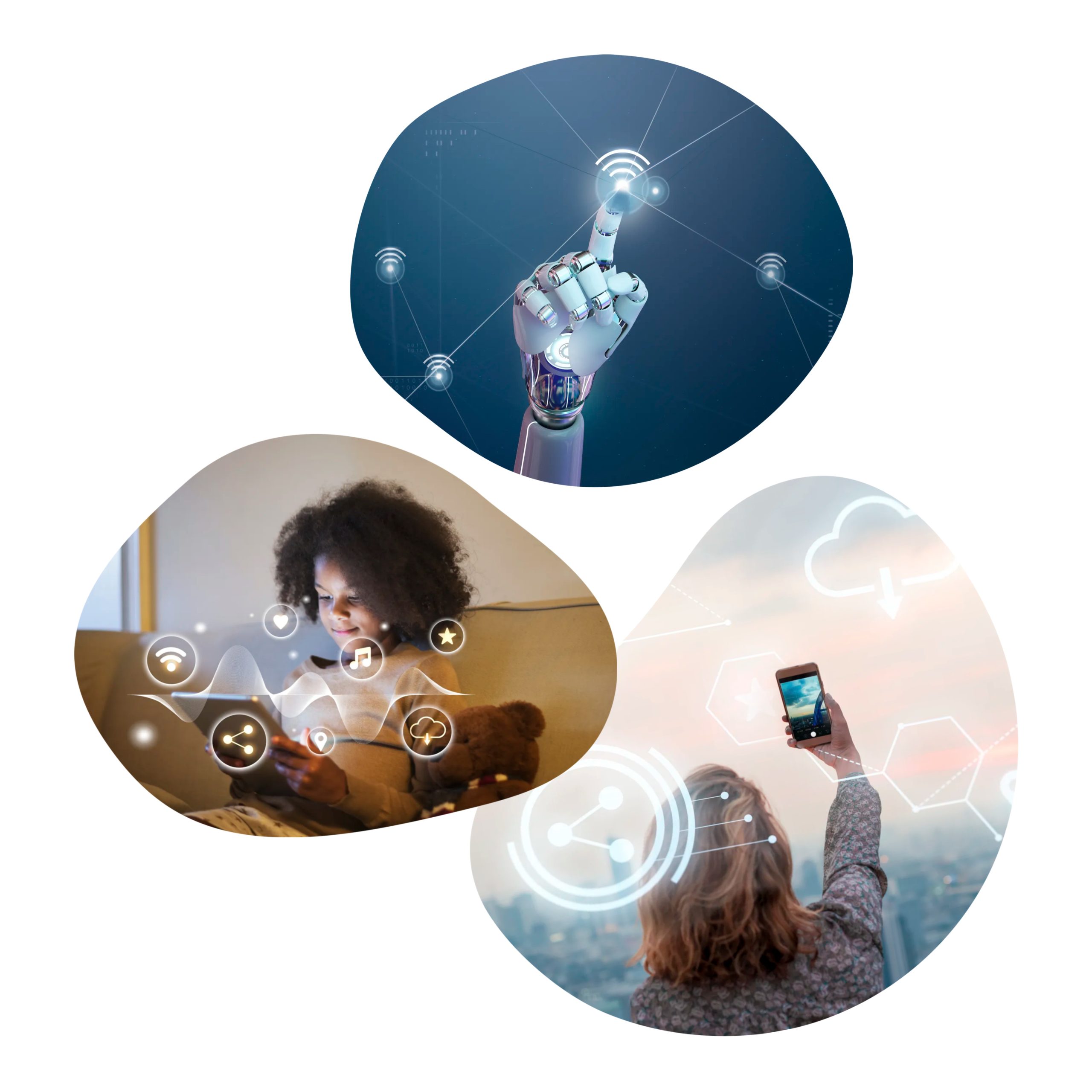 AI technology png badge elements, transparent background